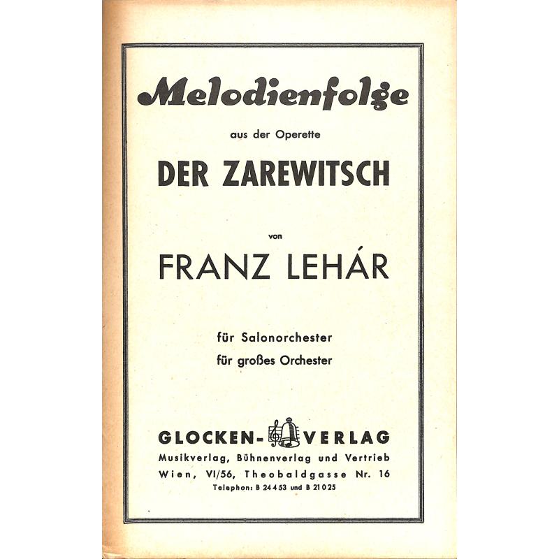 Titelbild für WEINB 788-20 - Der Zarewitsch - Potpourri