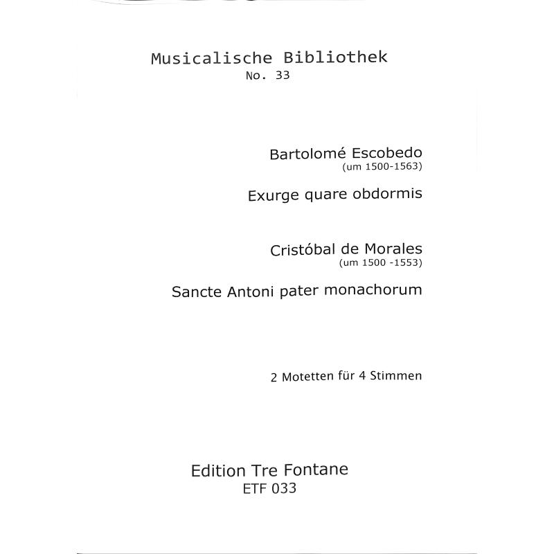 Titelbild für ETF 033 - Exurge quare obdormis | 2 Motetten | Sancte Antoni pater monachorum