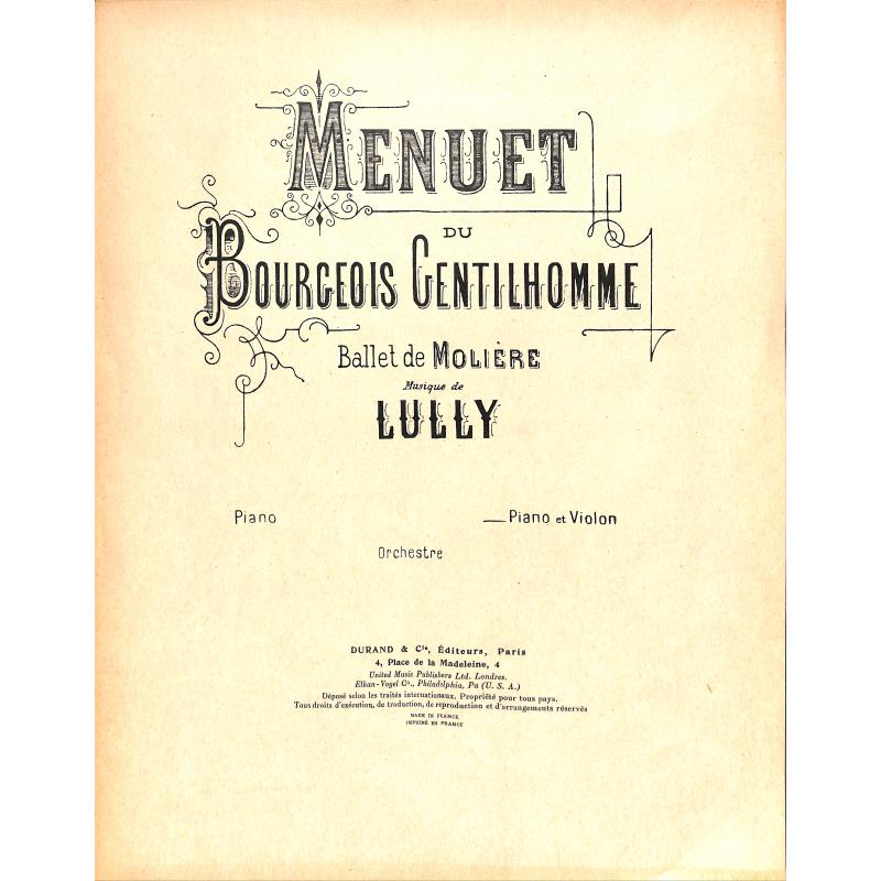 Titelbild für DF 4520 - Menuet du bourgeois gentilhomme
