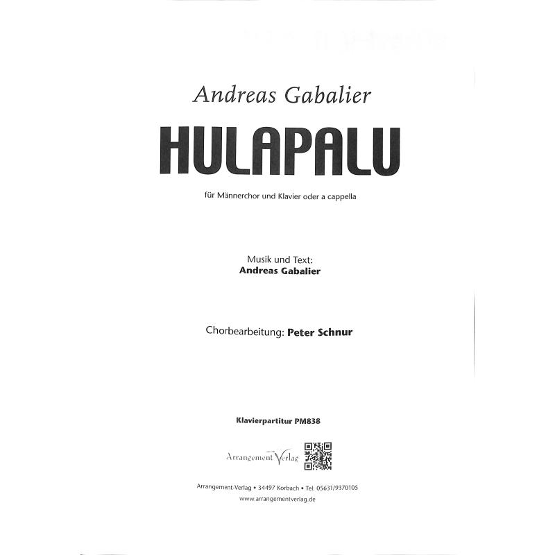 Titelbild für ARRANG -PM838 - Hulapalu