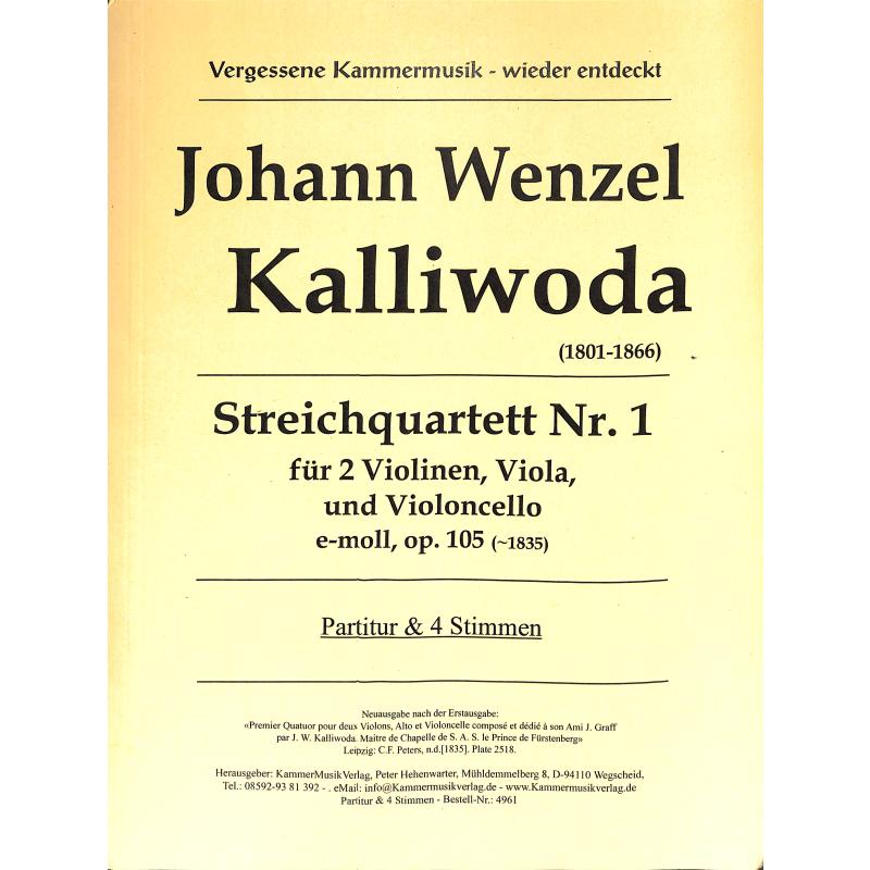 Titelbild für KMV 4961 - Quartett 1 e-moll op 105