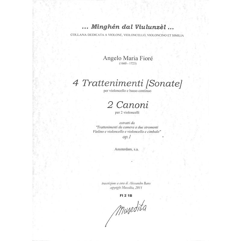 Titelbild für MUSEDITA - FI-2-1B - 4 Trattenimenti | 2 Canoni