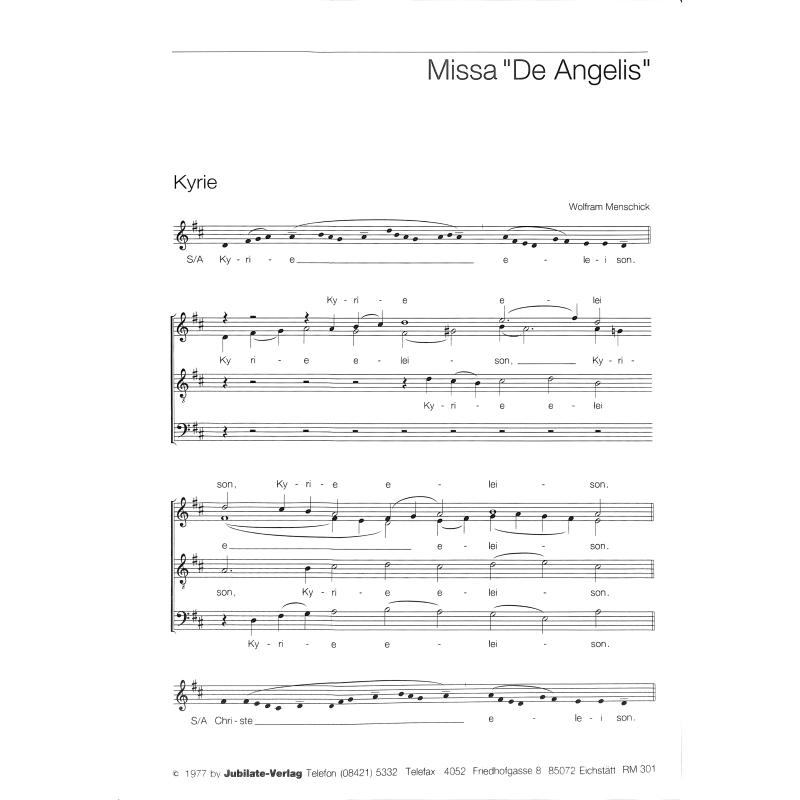 Titelbild für RM 301 - Missa de angelis
