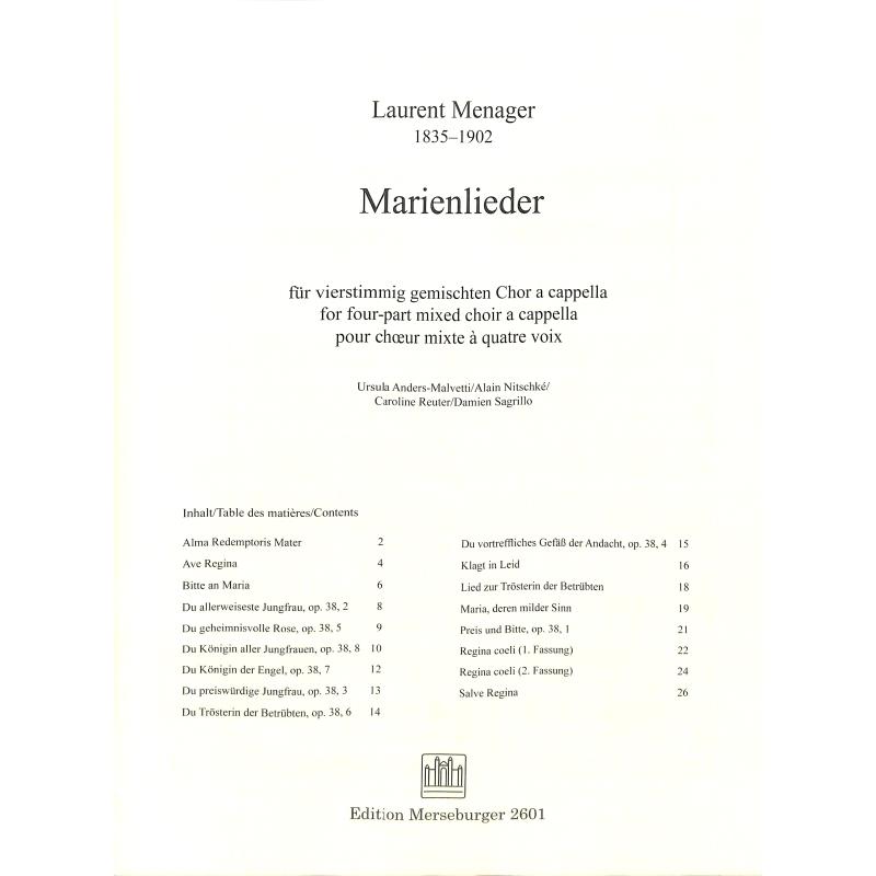 Titelbild für MERS 2601 - Marienlieder