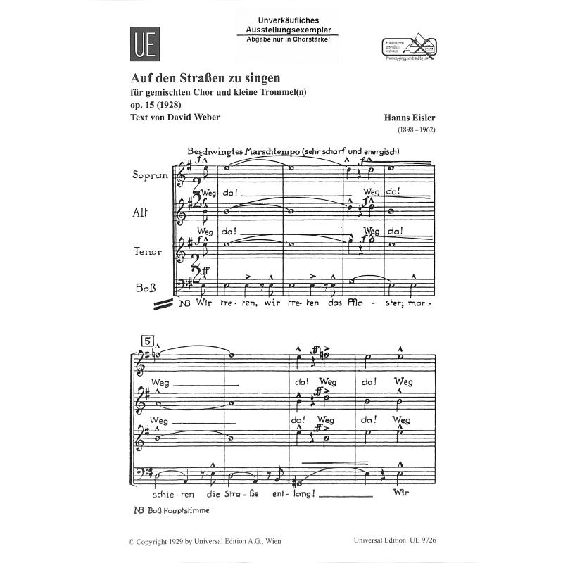 Titelbild für UE 9726 - Auf den Strassen zu singen