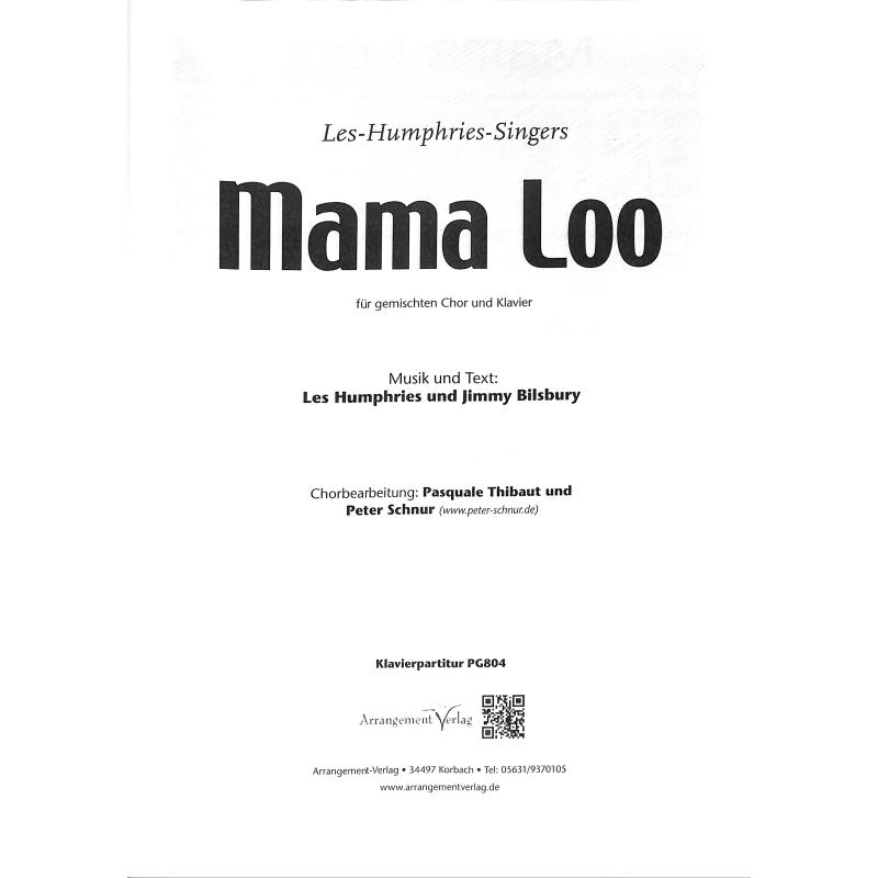 Titelbild für ARRANG -PG804 - Mama Loo