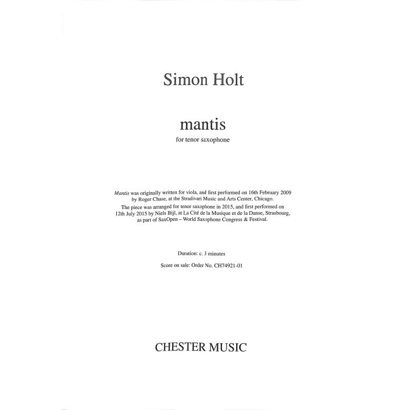 Titelbild für CH 74921-01 - Mantis
