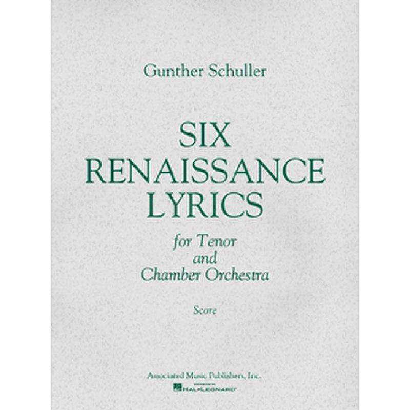 Titelbild für HL 50238690 - 6 Renaissance lyrics