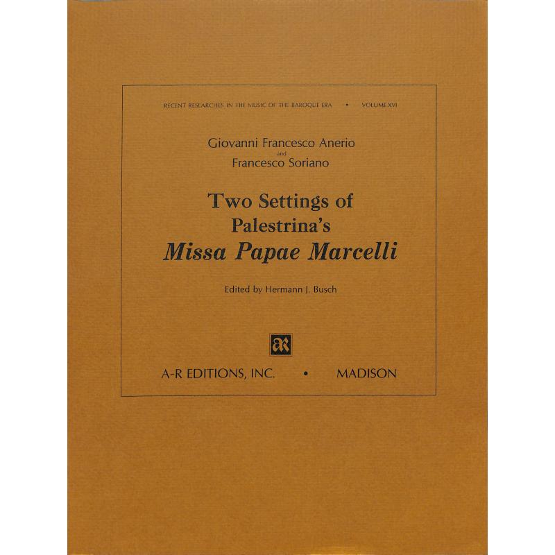 Titelbild für AREDITION -B016 - 2 Settings of Palestrina's Missa Papae Marcelli