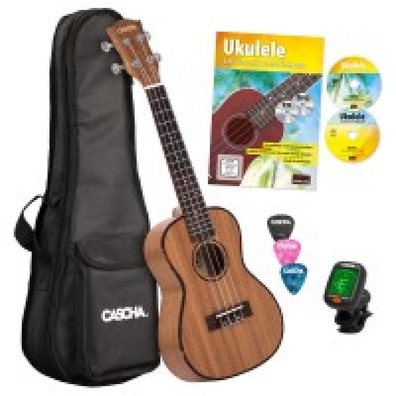 Titelbild für CASCHA -HH2036 - Premium Mahagoni Konzert Ukulele Bundle