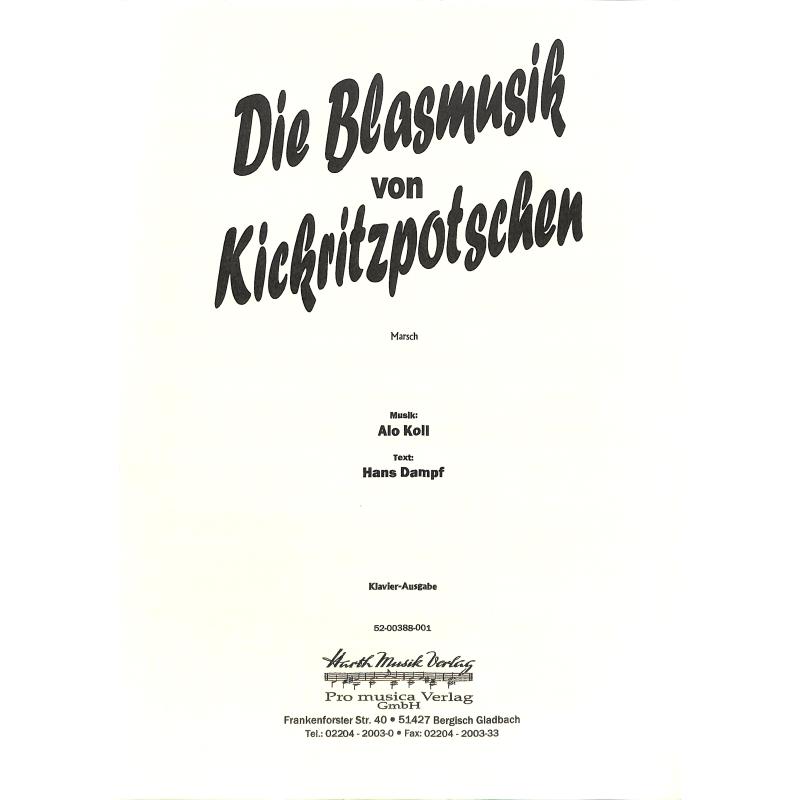 Titelbild für HGHMV 388 - Die Blasmusik von Kickritzpotschen