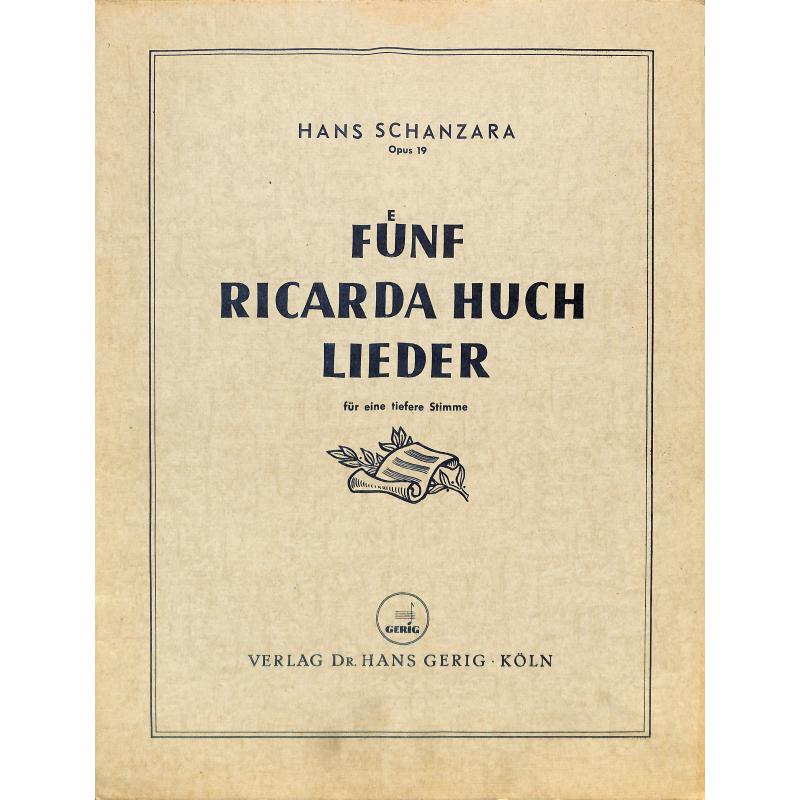 Titelbild für HG 156 - Fünf Ricarda Huch Lieder op.19