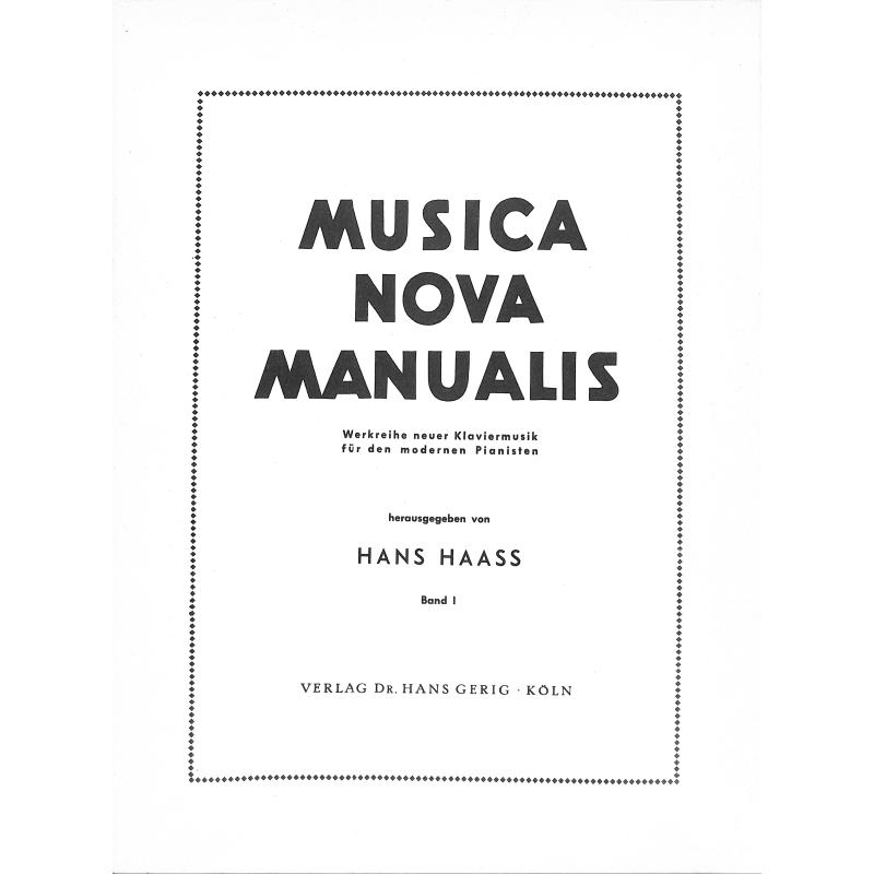 Titelbild für HG 168 - Musica Nova Manualis 1