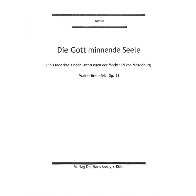 Titelbild für HG 188 - Die Gott minnende Seele Op.53