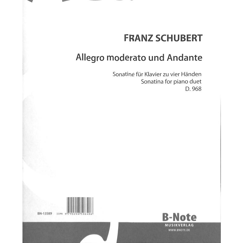 Titelbild für BNOTE -BN13589 - Allegro moderato + Andante D 968
