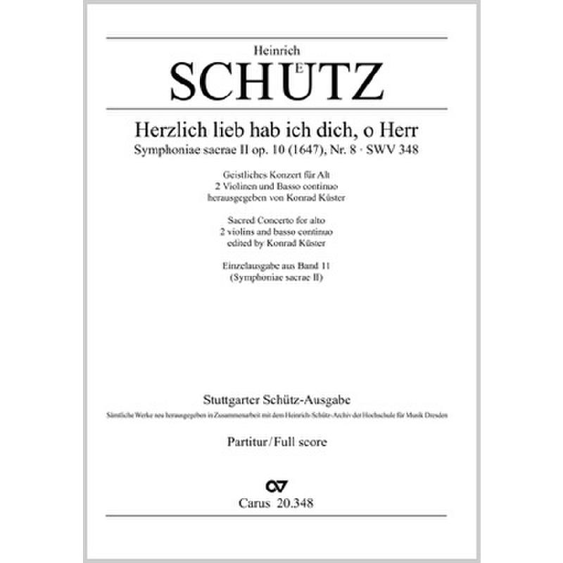 Titelbild für CARUS 20348-00 - Herzlich lieb hab ich dich o Herr