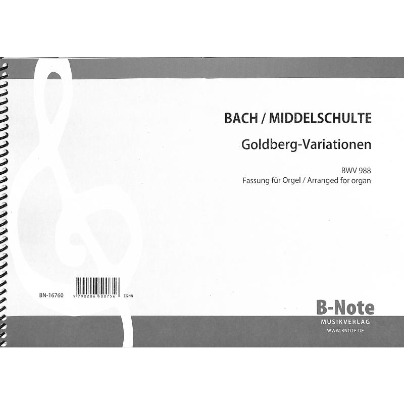 Titelbild für BNOTE -BN16760 - Goldberg Variationen BWV 988