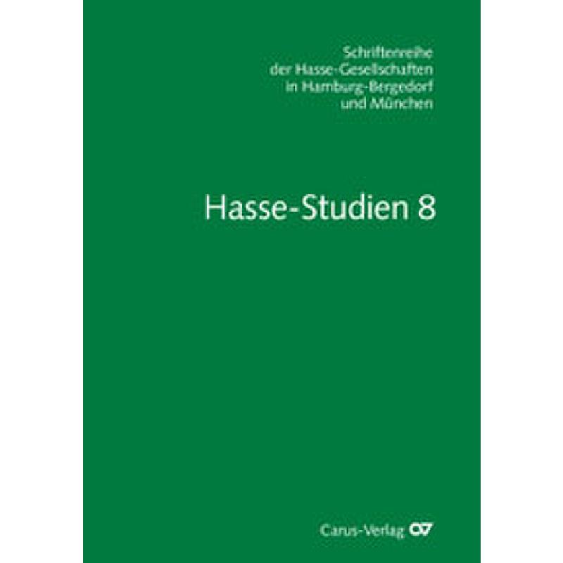 Titelbild für CARUS 90020 - Hasse Studien 8 | Tradition Rezeption Gegenwart
