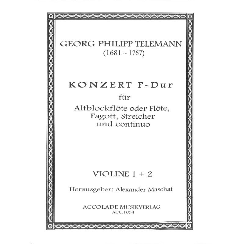Titelbild für ACCOLADE 1054-VL12 - Konzert F-Dur TWV 52/F1