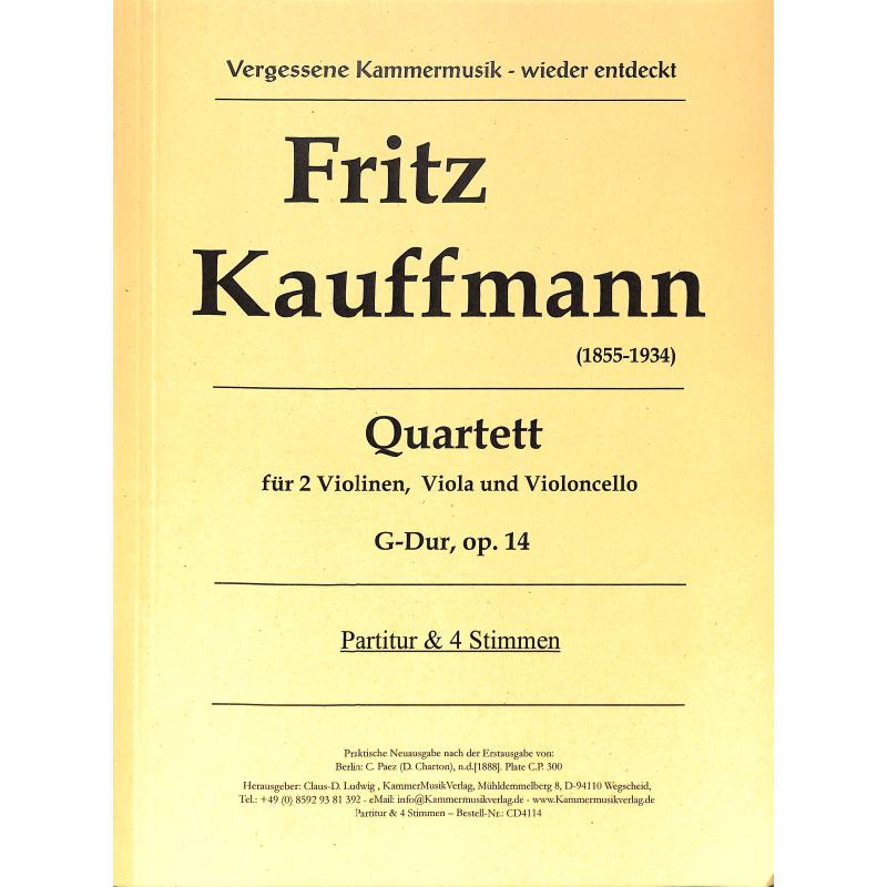 Titelbild für KMV -CD4114 - Quartett G-Dur op 14