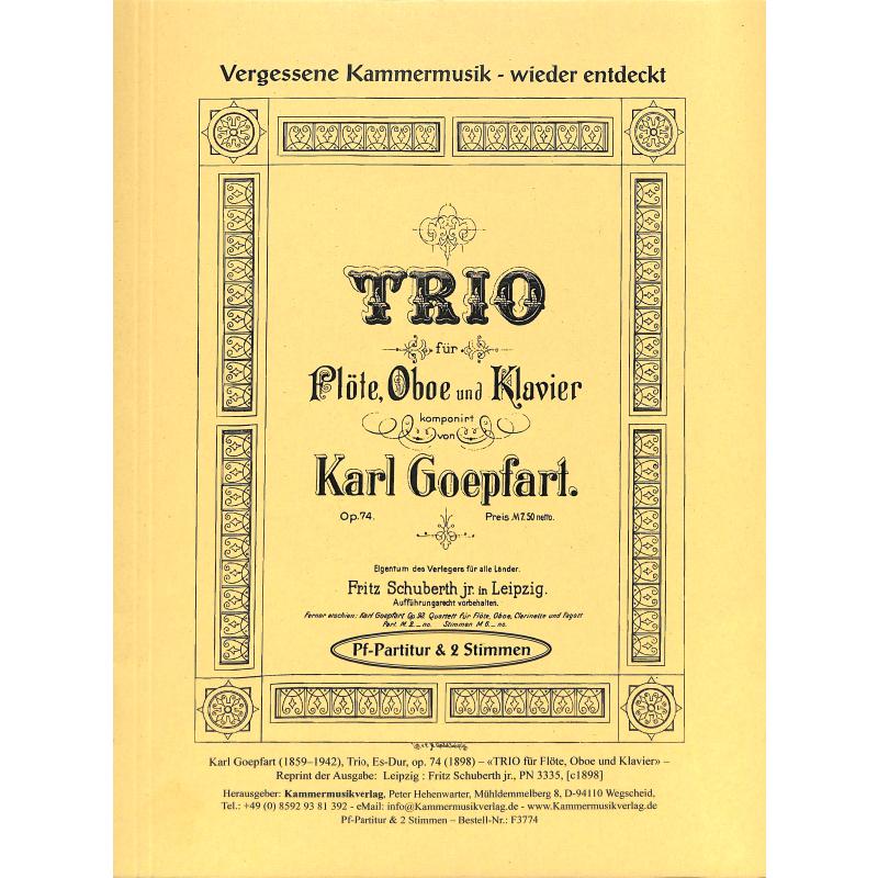 Titelbild für KMV -F3774 - Trio op 74 Es-Dur