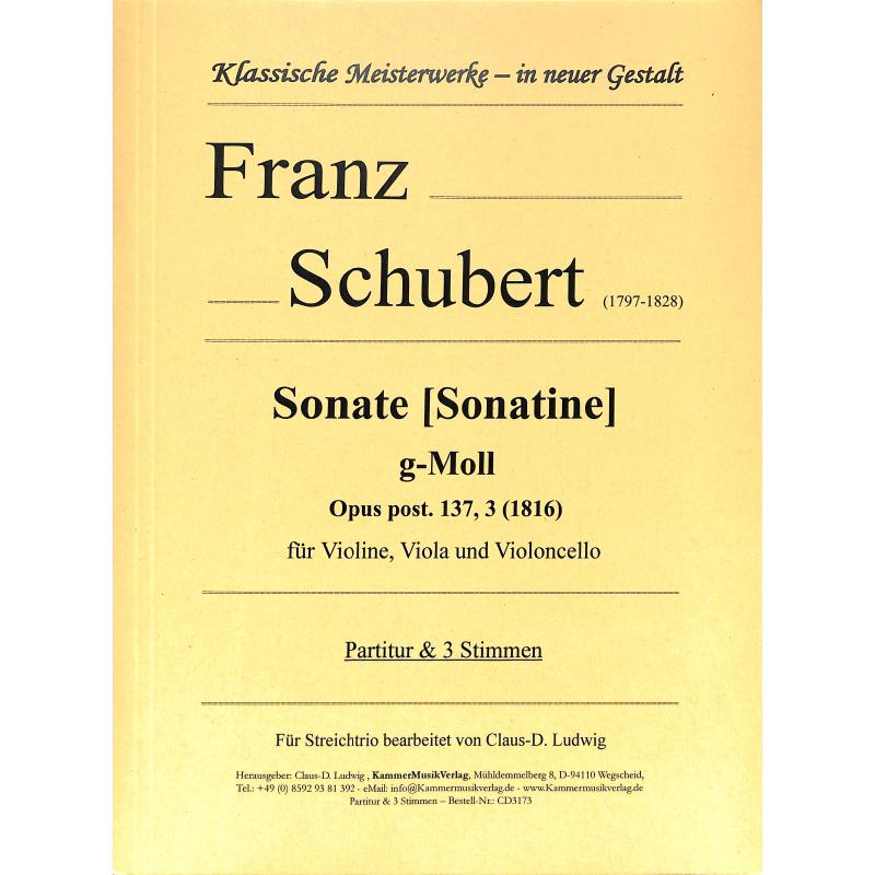 Titelbild für KMV -CD3173 - Sonate g-moll op 137/3