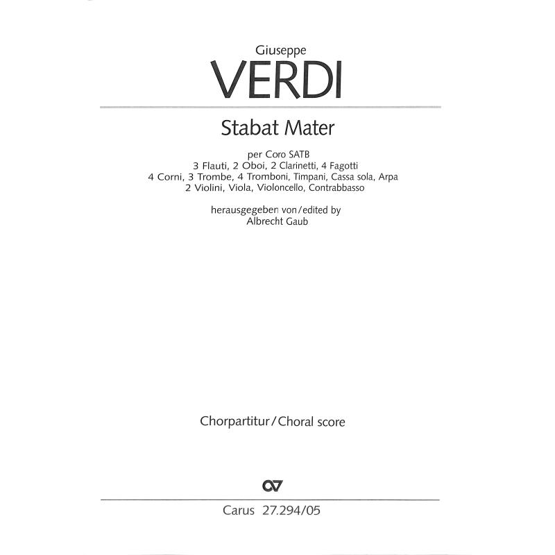 Titelbild für CARUS 27294-05 - Stabat mater