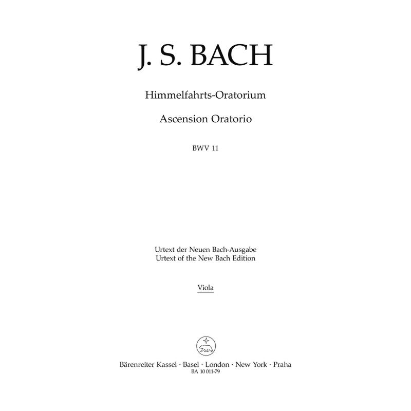 Titelbild für BA 10011-79 - Himmelfahrtsoratorium BWV 11