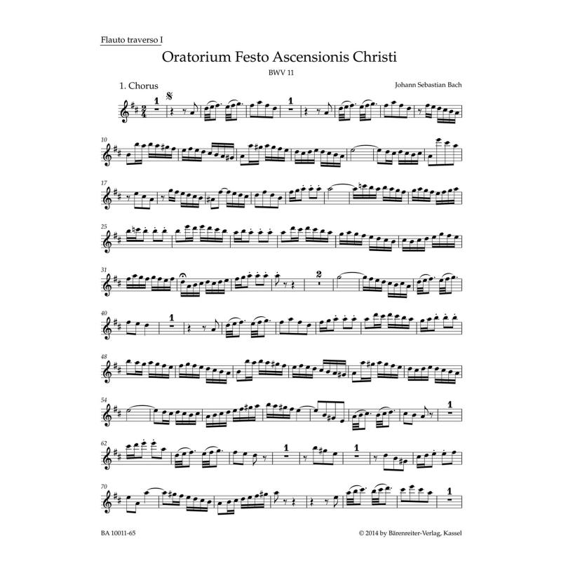 Titelbild für BA 10011-65 - Himmelfahrtsoratorium BWV 11