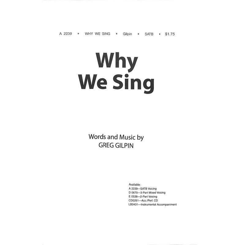 Titelbild für HL 35025875 - Why we sing