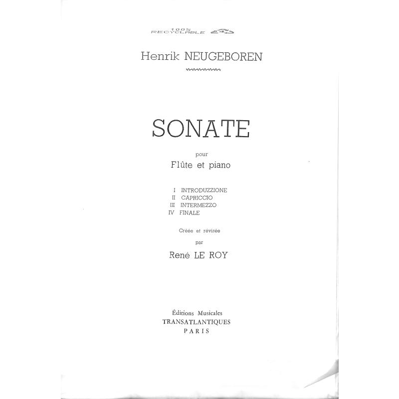 Titelbild für ETR 1024 - Sonate