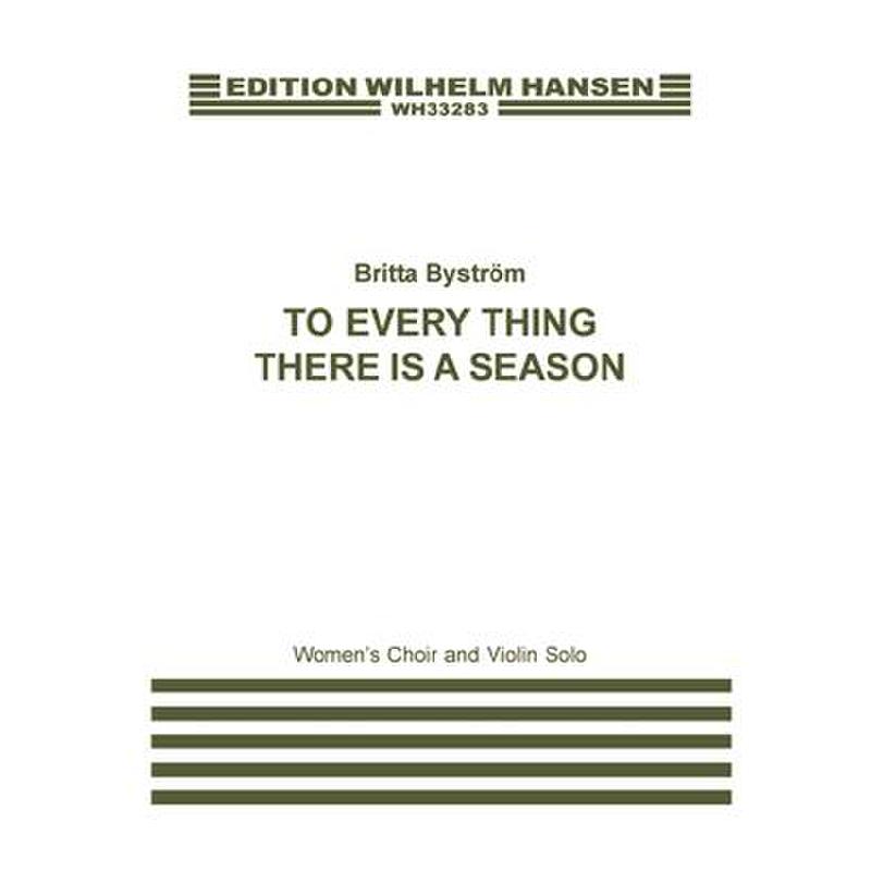 Titelbild für WH 33283 - To every thing there is a season