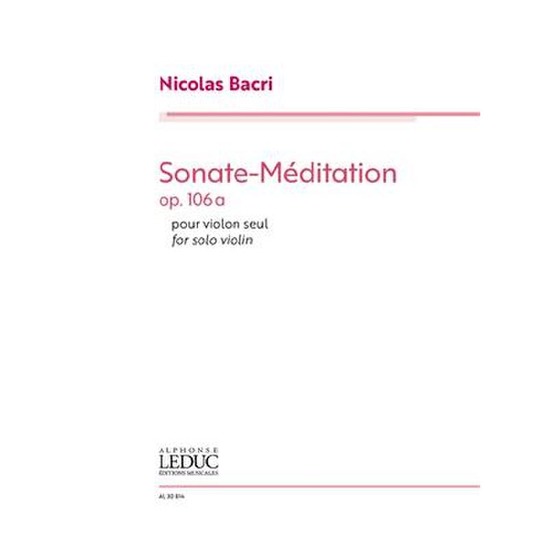 Titelbild für AL 30814 - Sonate meditation op 106a