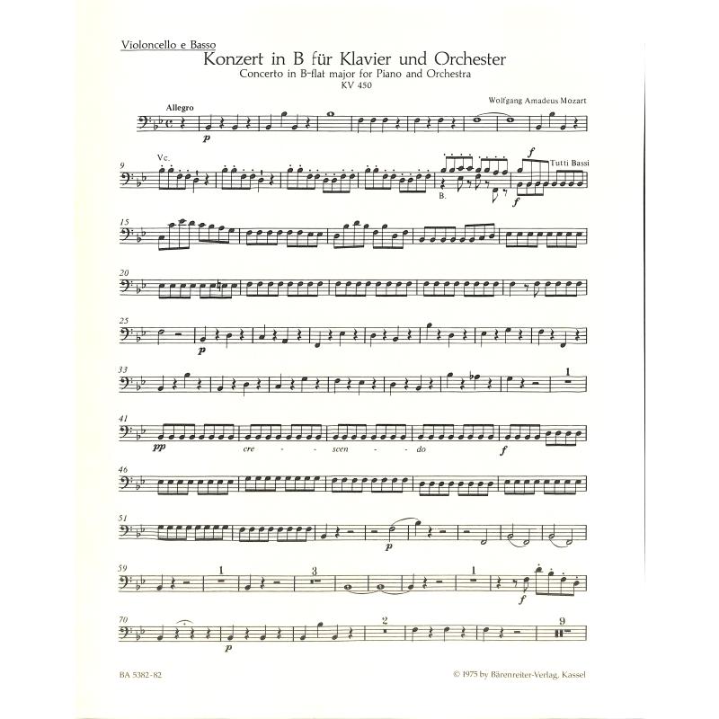 Titelbild für BA 5382-82 - Konzert B-Dur KV 450