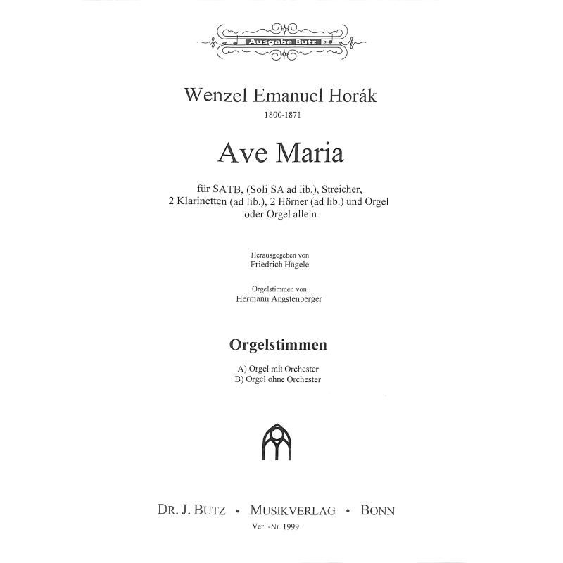 Titelbild für BUTZ1999-ORG - Ave Maria