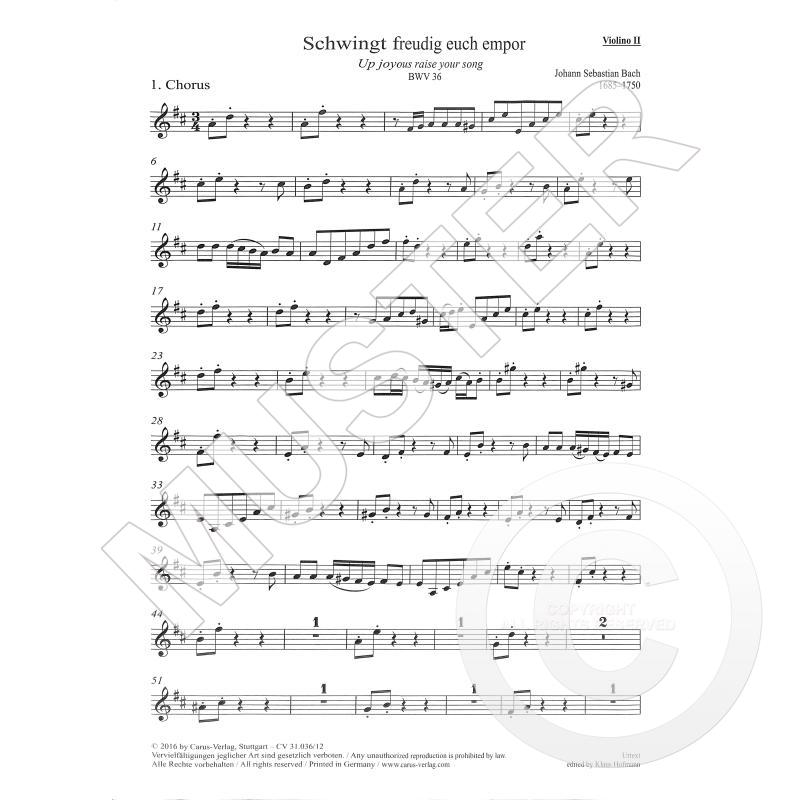 Titelbild für CARUS 31036-12 - Kantate 36 Schwingt freudig euch empor BWV 36