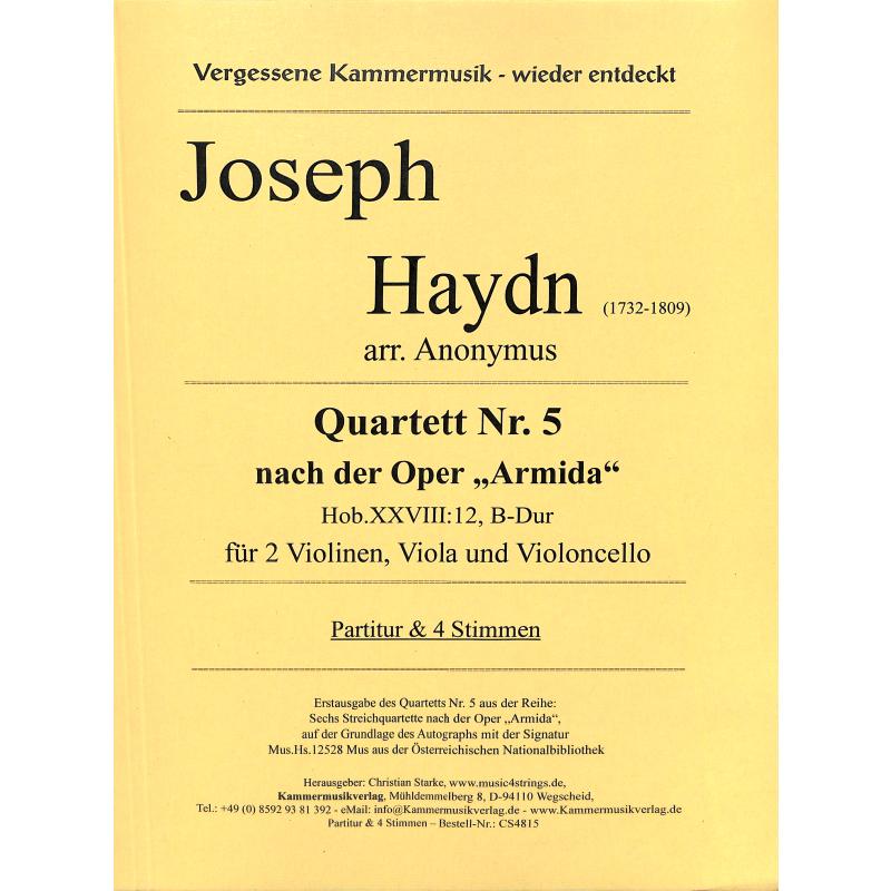 Titelbild für KMV -CS4815 - Quartett 5 nach der Oper Armida