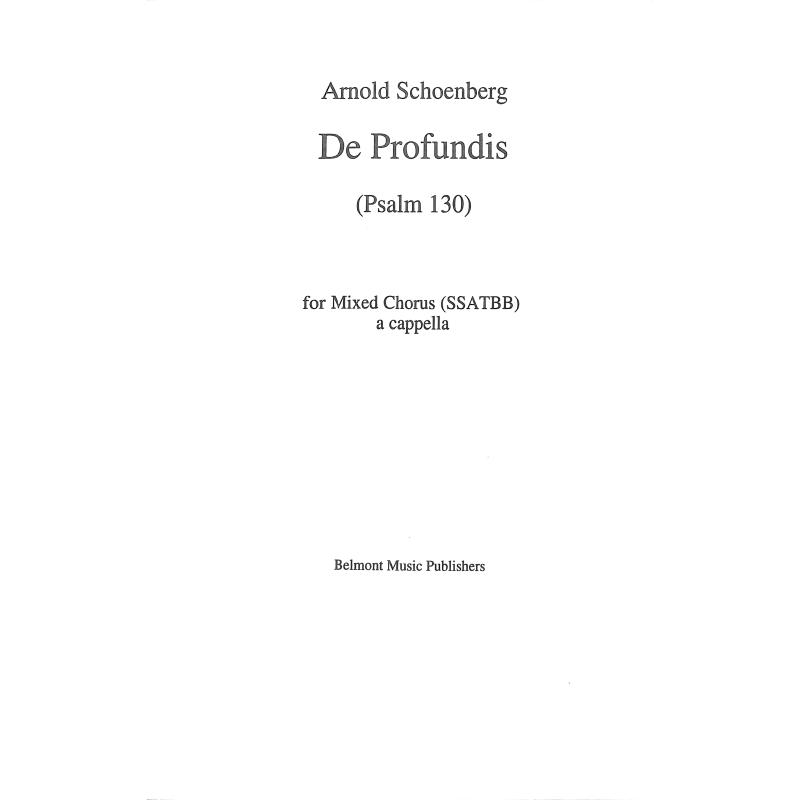 Titelbild für BELMONT 1052 - De profundis (Psalm 130)