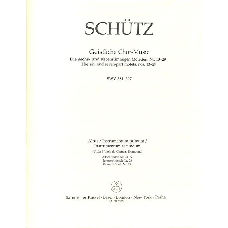 Titelbild für BA 5902-75 - Geistliche Chormusik SWV 381-397