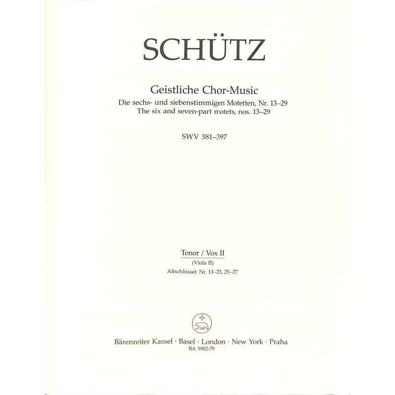 Titelbild für BA 5902-79 - Geistliche Chormusik SWV 381-397