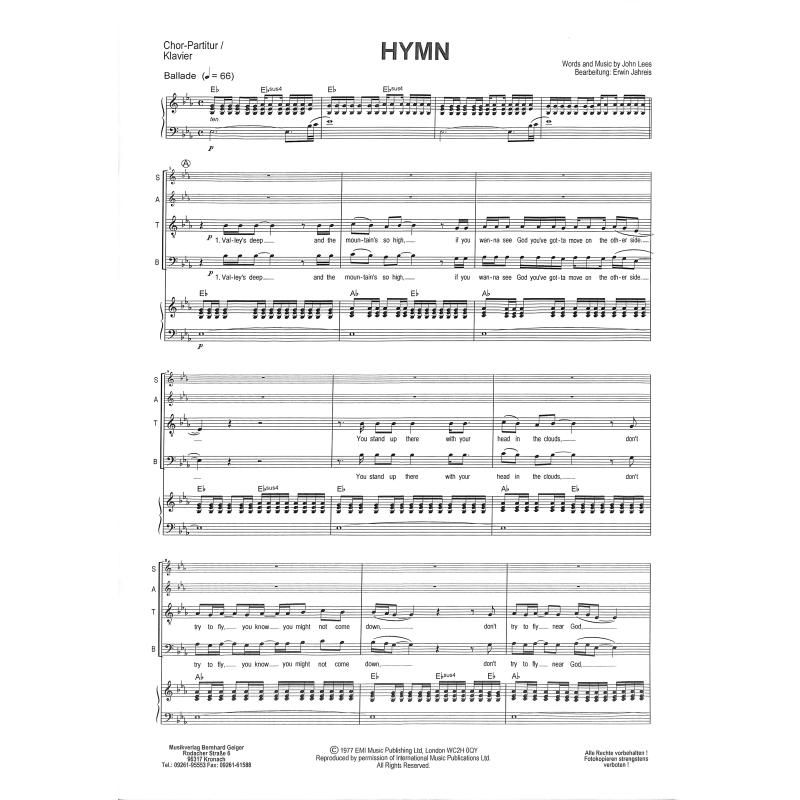 Titelbild für GEIGER 253-PART - Hymn