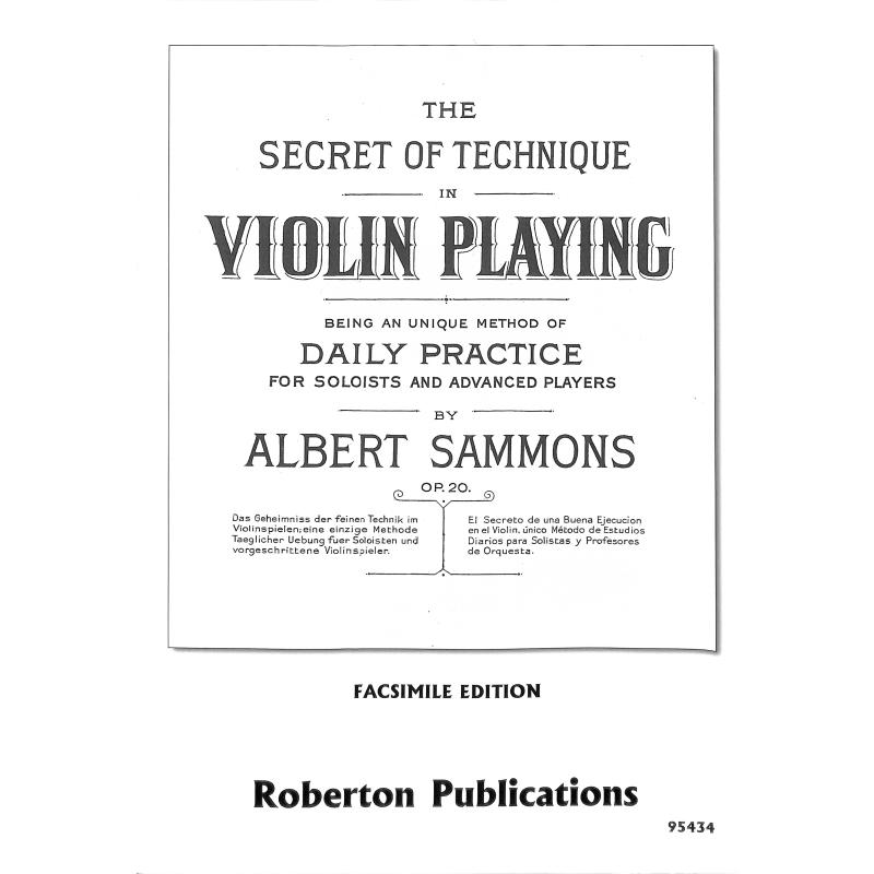 Titelbild für ROBERTON 95434 - Secret of the technique in Violin playing