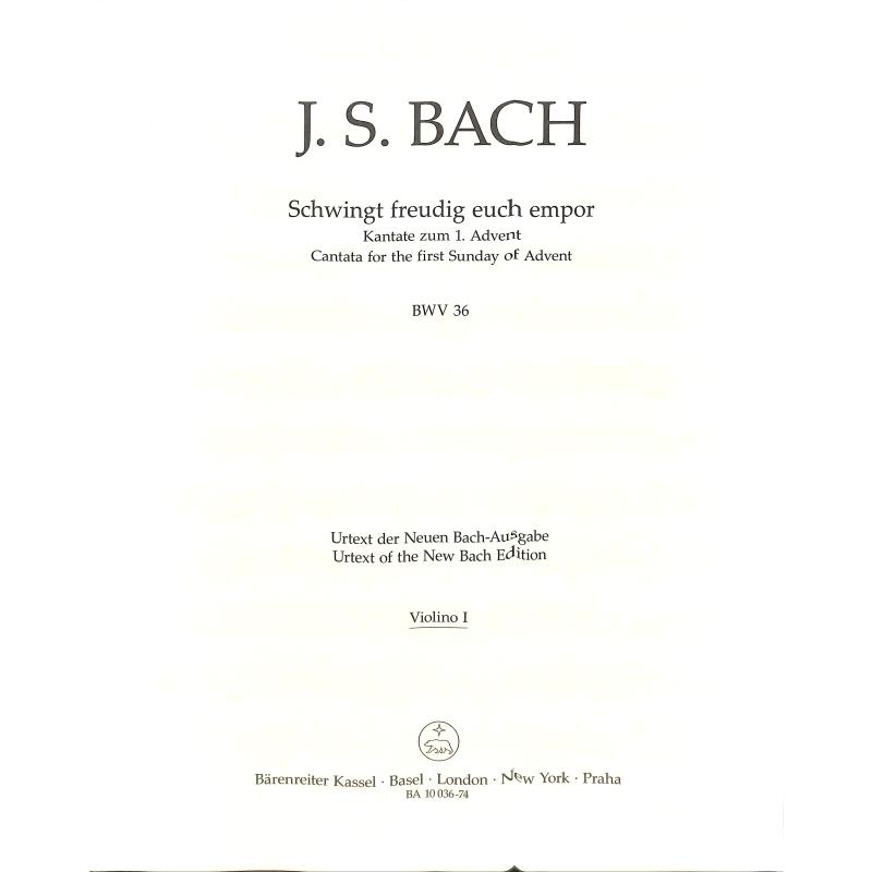 Titelbild für BA 10036-74 - Kantate 136 Schwingt freudig euch empor BWV 36