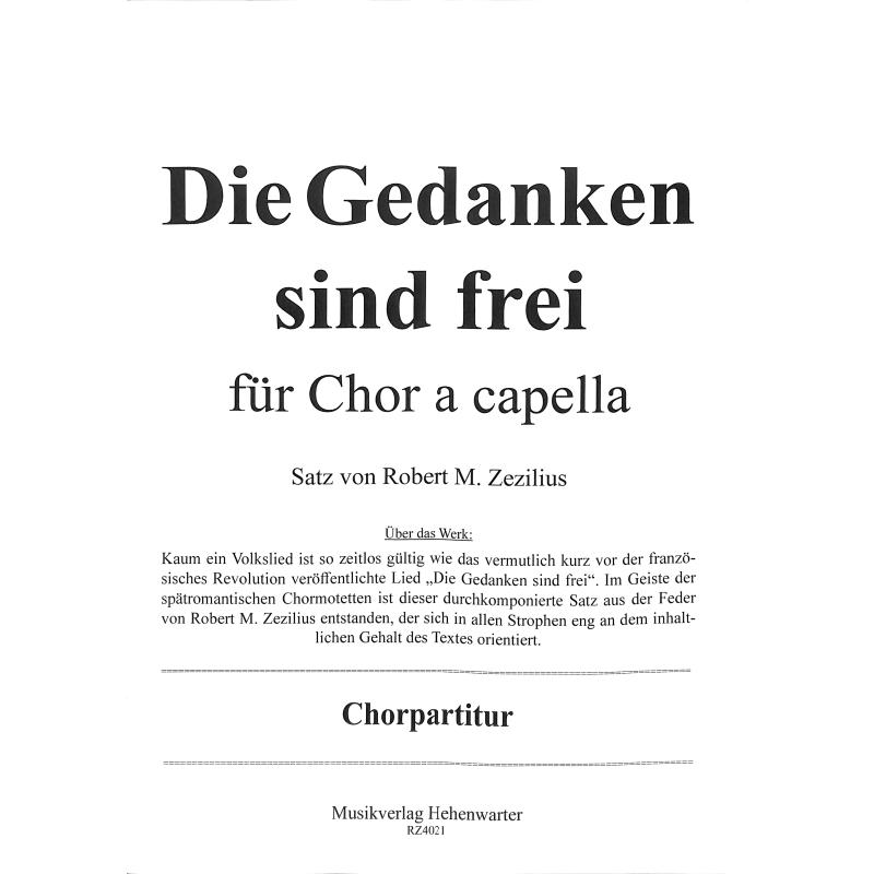 Titelbild für KMV -RZ4021 - Die Gedanken sind frei