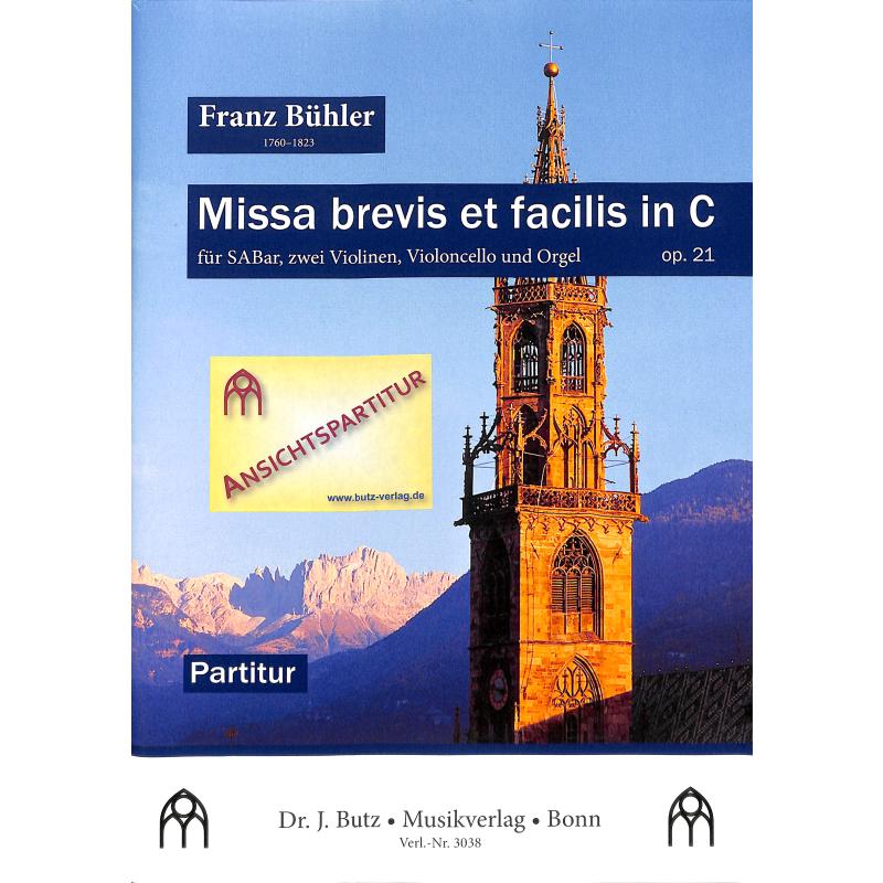 Titelbild für BUTZ 3038 - Missa brevis et facilis C-Dur op 21