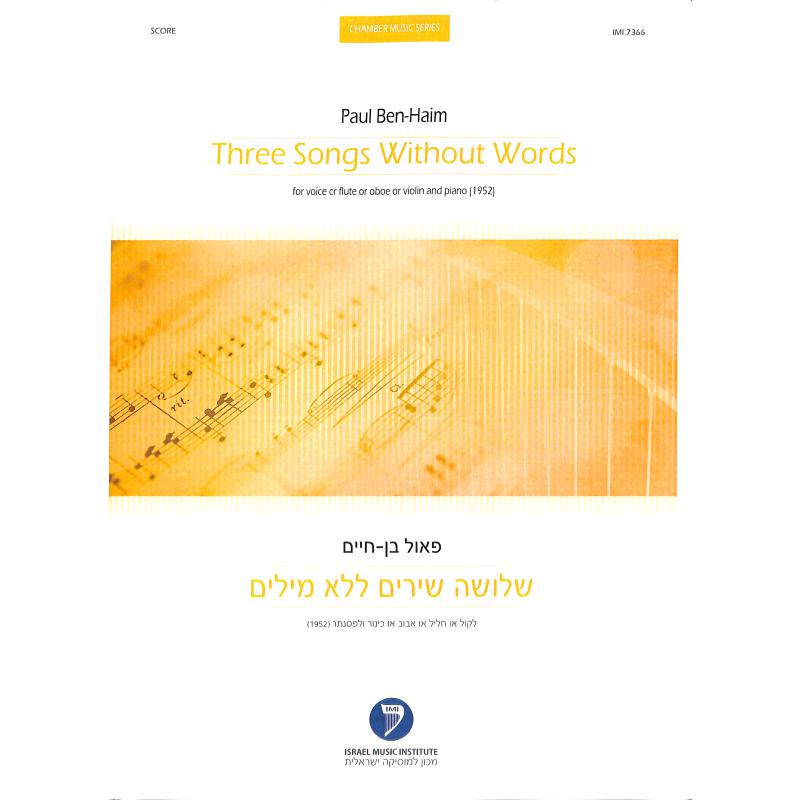 Titelbild für IMI 7366 - 3 Songs without Words :