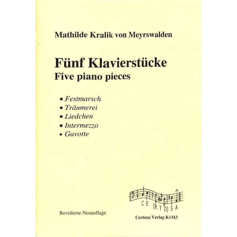 Titelbild für CERTOSA -KVM3 - 5 Klavierstücke