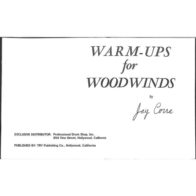 Titelbild für TRY 1016 - Warm ups for woodwinds
