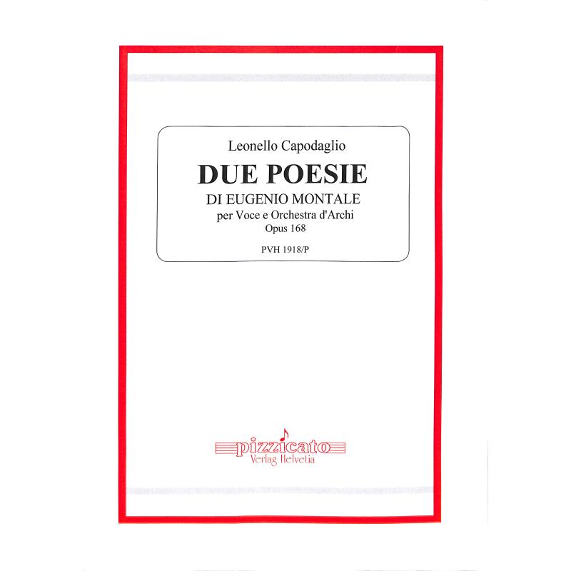 Titelbild für PIZZICATO 1918P - 2 Poesie di Eugenio Montale op 168