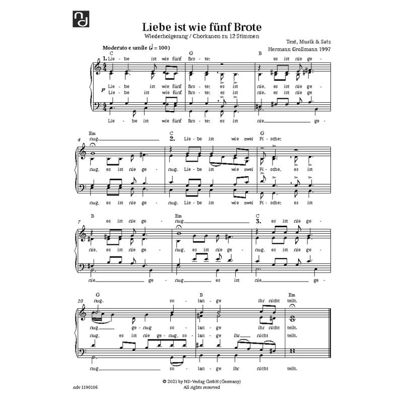 Titelbild für NDV 1190106 - Liebe ist wie fünf Brote